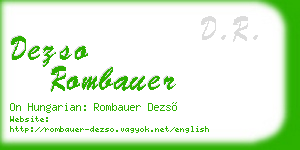 dezso rombauer business card