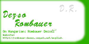 dezso rombauer business card